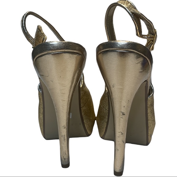 Delicious Gold Sparkly Shoes Size 7 - Picture 8 of 10